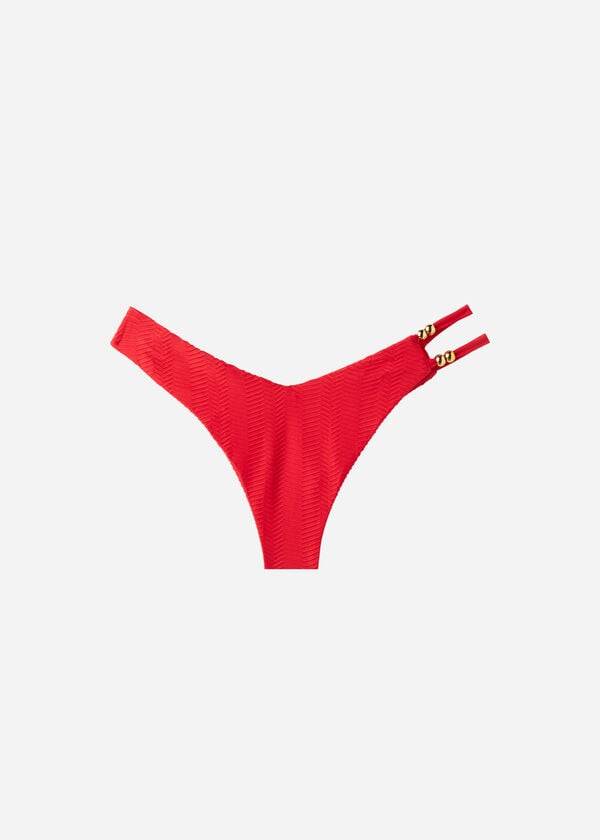 Calzedonia Chevron High-Cut Brazilian Casablanca Bikini Underdele Dame Rød | DK1353RW