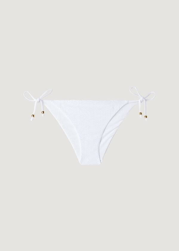 Calzedonia Chevron String Casablanca Bikini Underdele Dame Hvide | DK1359PQ