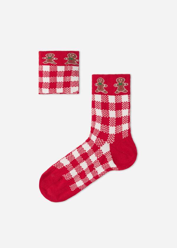 Calzedonia Christmas Series Kort Sokker Børn Rød Hvide | DK3096DN