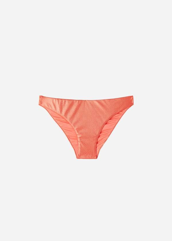 Calzedonia Coated-Effect Antigua Bikini Underdele Dame Koral Orange | DK1362DN