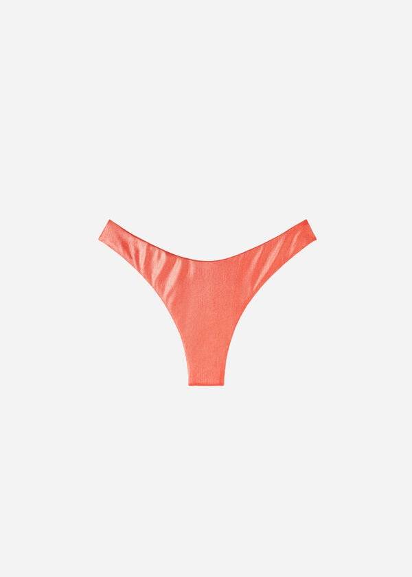 Calzedonia Coated-Effect High-Cut Brazilian Antigua Bikini Underdele Dame Koral Orange | DK1364GL