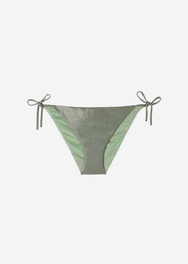 Calzedonia Coated-Effect String Antigua Bikini Underdele Dame Grøn | DK1365HK