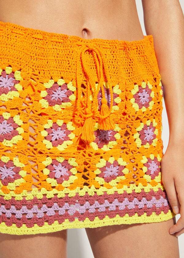 Calzedonia Crochet Skirt Cover Ups Dame Orange | DK2130QZ