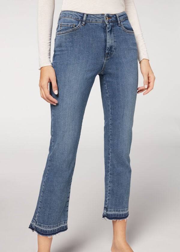 Calzedonia Cropped Flare Jeans Dame Blå | DK2563VD