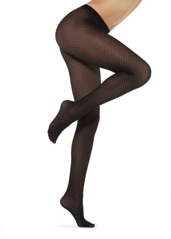 Calzedonia Diamond Patterned Tights Dame Sort | DK1094TV