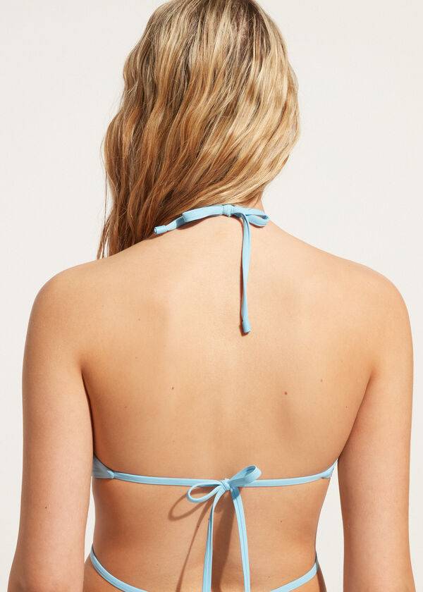 Calzedonia Drawstring Bandeau Islamorada Bikini Toppe Dame Blå | DK1711BC