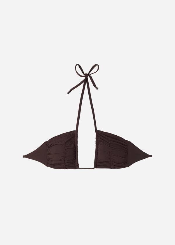 Calzedonia Drawstring Bandeau Islamorada Bikini Toppe Dame Kaffe Brune | DK1712NB