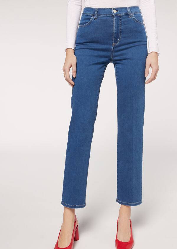 Calzedonia Eco Komfort Jeans Dame Blå | DK2569JJ