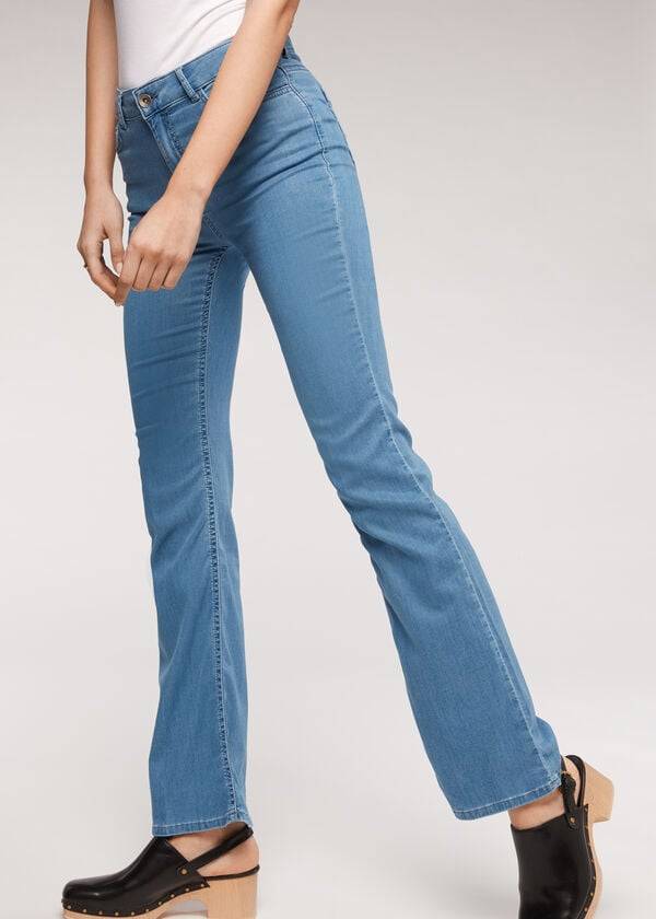 Calzedonia Eco Light Flared Denim Jeans Dame Blå | DK2576PQ