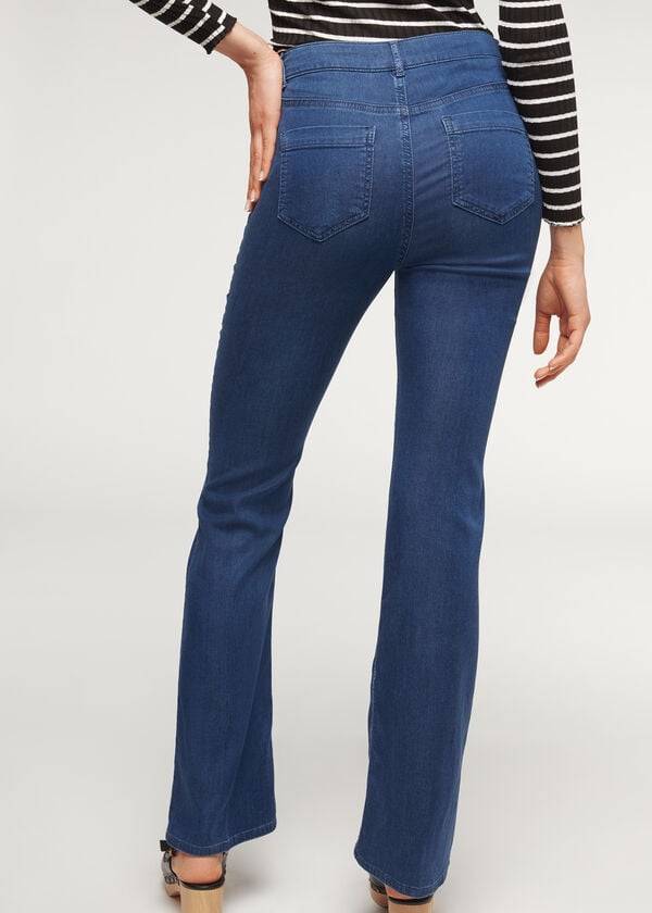 Calzedonia Eco Light Flared Denim Jeans Dame Mørkeblå | DK2577OR