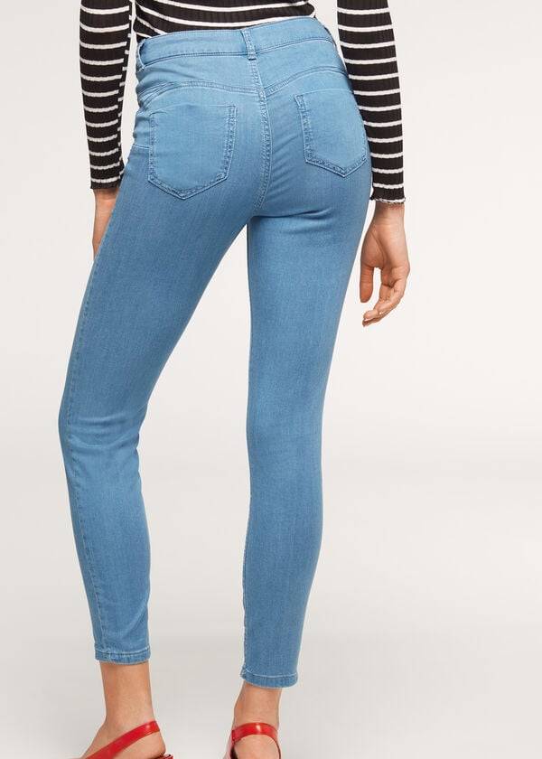 Calzedonia Eco Light Push Up Denim Jeans Dame Blå | DK2583EX