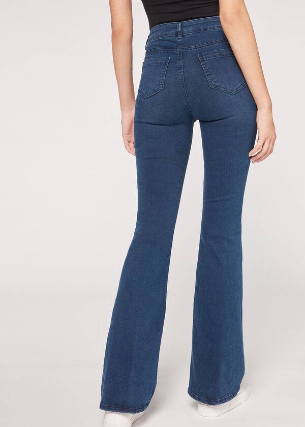 Calzedonia Flared Jeans Dame Blå | DK2593LH