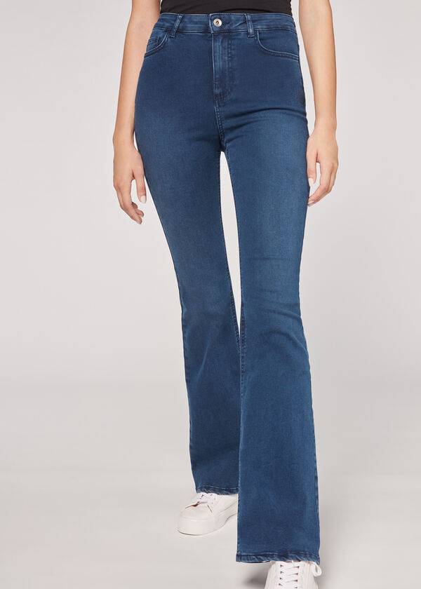 Calzedonia Flared Jeans Dame Blå | DK2593LH