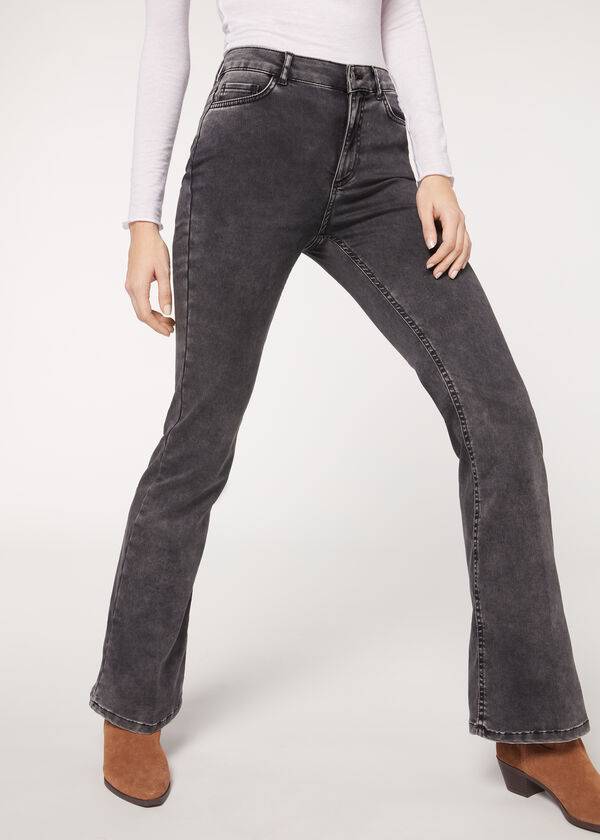 Calzedonia Flared Jeans Dame Grå | DK2595JJ