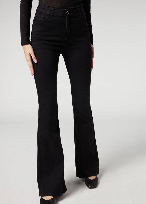 Calzedonia Flared Jeans Dame Sort | DK2594KI