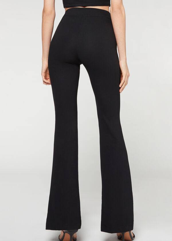 Calzedonia Flared Leggings Dame Sort | DK2653RW