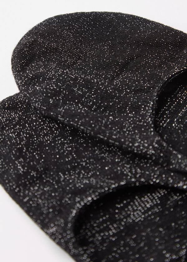 Calzedonia Glitter Bomulds Invisible Sokker Dame Sort | DK2208QZ