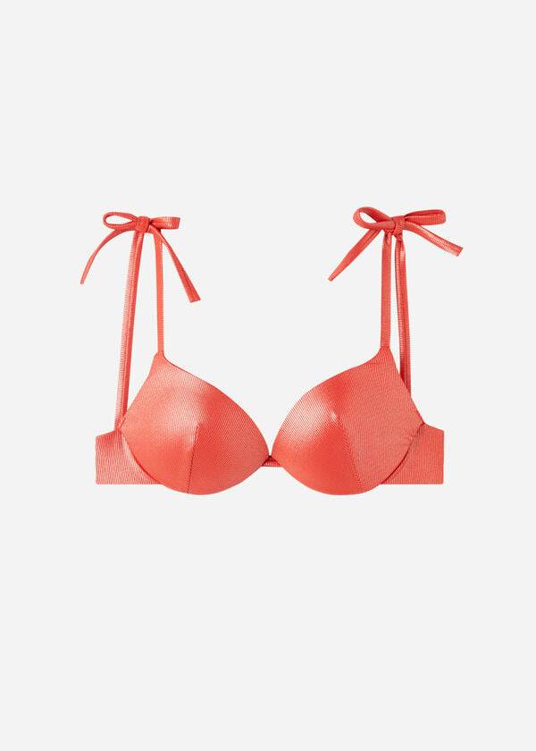 Calzedonia Graduated Polstret Push Up Antigua Bikini Toppe Dame Koral Orange | DK1717RW