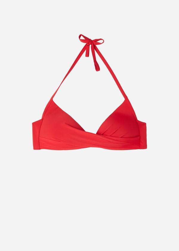 Calzedonia Graduated Soft Crisscross Polstret Triangle Indonesia Bikini Toppe Dame Rød | DK1759ZG