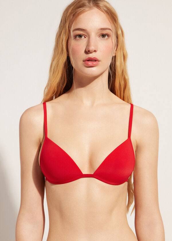 Calzedonia Graduated Soft Polstret Triangle Indonesia Bikini Toppe Dame Rød | DK1765MA