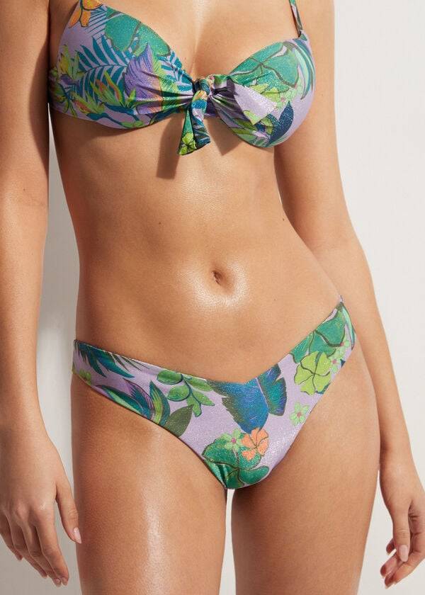 Calzedonia High Cut Brazilian Brasilia Bikini Underdele Dame Lilla | DK1384OR