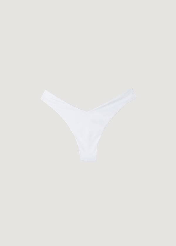 Calzedonia High Cut Brazilian Indonesia Eco Bikini Underdele Dame Hvide | DK1385PQ