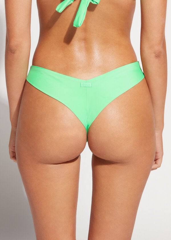 Calzedonia High Cut Brazilian Indonesia Eco Bikini Underdele Dame Mintgrønne | DK1387SO