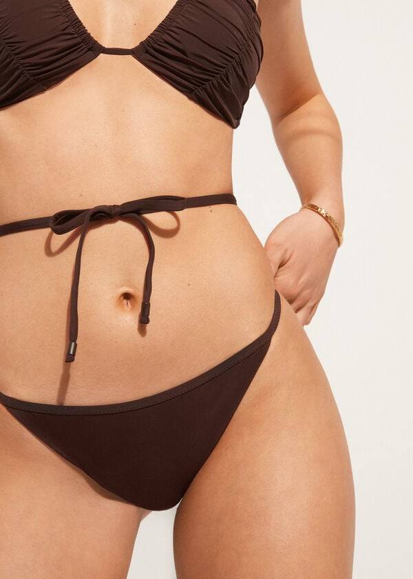 Calzedonia High-Cut Brazilian Islamorada Bikini Underdele Dame Kaffe Brune | DK1440DN