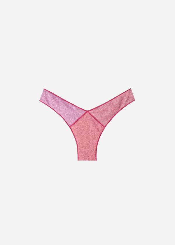 Calzedonia High Cut Brazilian Lamé Lisbona Bikini Underdele Dame Lyserød | DK1392JJ