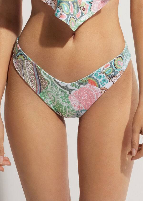 Calzedonia High-Cut Brazilian Saint Tropez Bikini Underdele Dame Grøn | DK1450VD