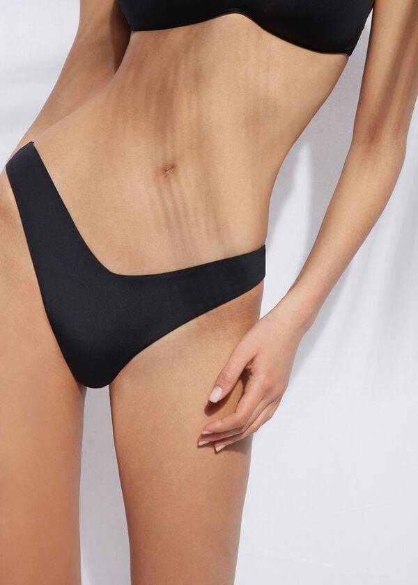 Calzedonia High Cut Indonesia Eco Bikini Underdele Dame Sort | DK1395ZG