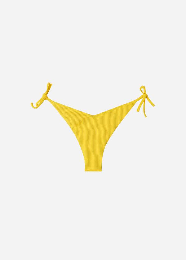 Calzedonia High Cut V-shaped Brazilian New York Bikini Underdele Dame Gul | DK1400NB