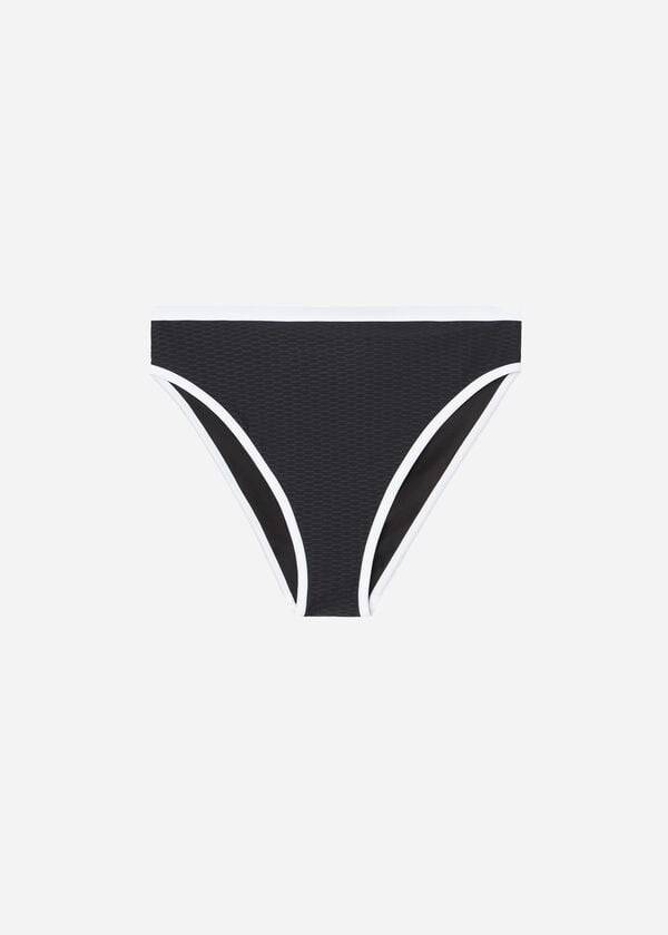 Calzedonia High Talje Coimbra Bikini Underdele Dame Sort Hvide | DK1422XF