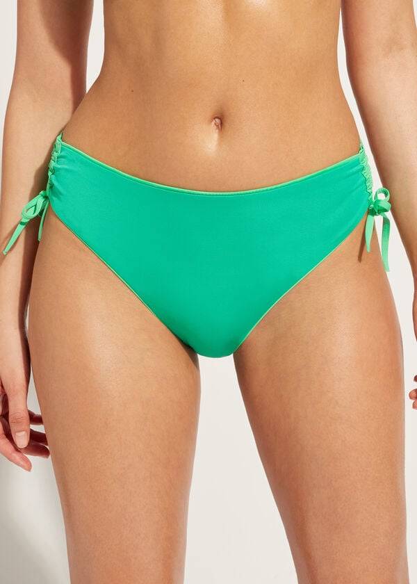 Calzedonia High-Talje Drawstring Indonesia Bikini Underdele Dame Grøn | DK1456EX