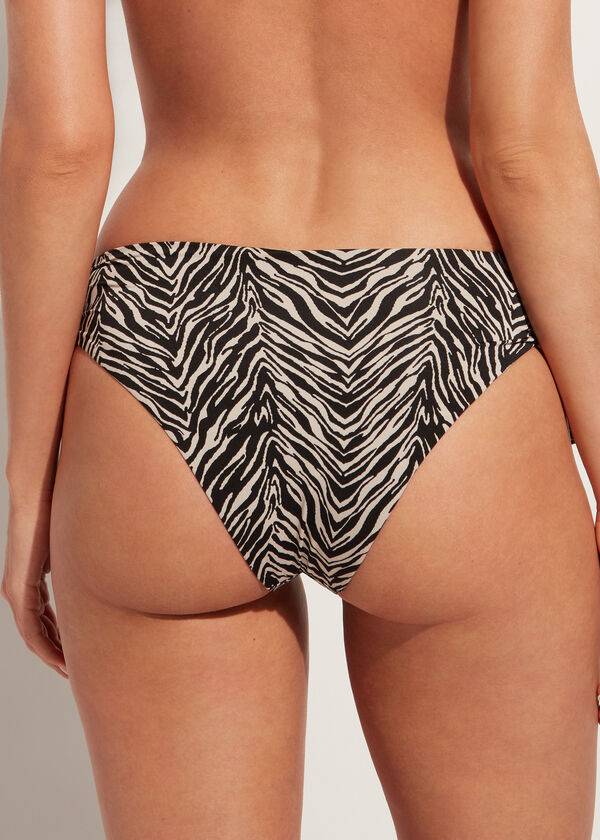 Calzedonia High-Talje Drawstring Nairobi Bikini Underdele Dame Sort | DK1460UT