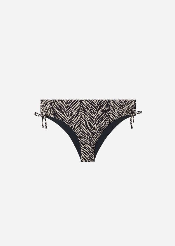 Calzedonia High-Talje Drawstring Nairobi Bikini Underdele Dame Sort | DK1460UT