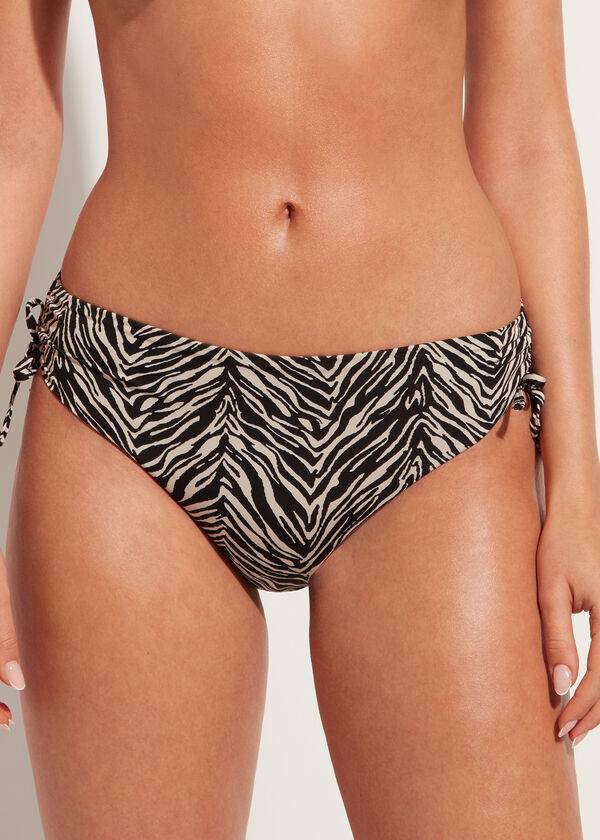 Calzedonia High-Talje Drawstring Nairobi Bikini Underdele Dame Sort | DK1460UT