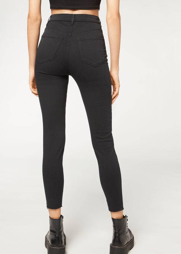 Calzedonia High-Talje Mager Jeans Dame Sort | DK2601AP