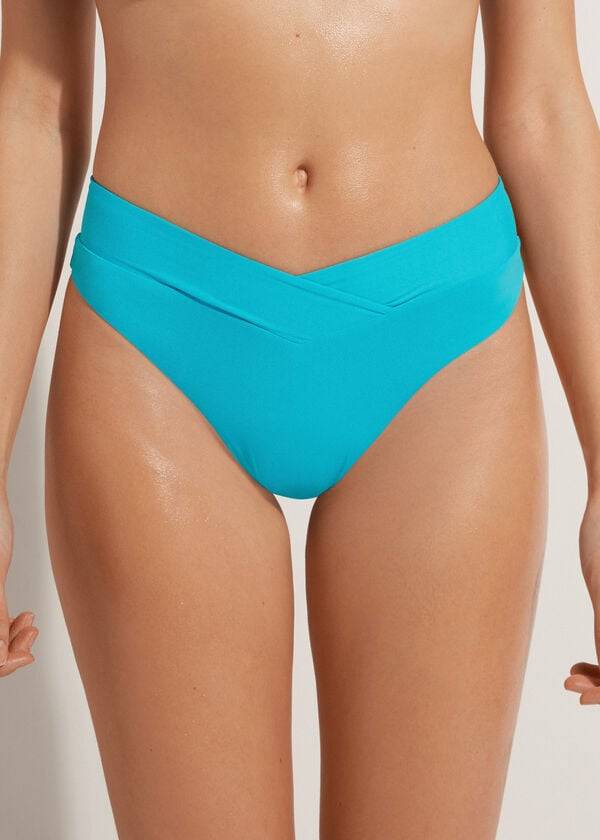 Calzedonia High-Talje V-Cut Brazilian Indonesia Bikini Underdele Dame Turkis | DK1464AP