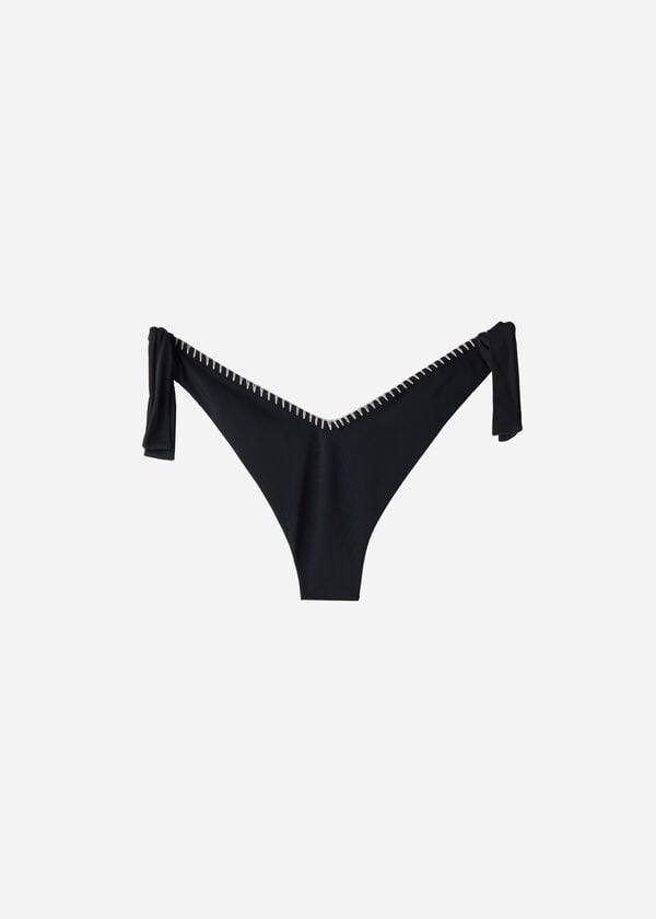 Calzedonia High V-Cut Brazilian Mumbai Bikini Underdele Dame Sort | DK1412AP