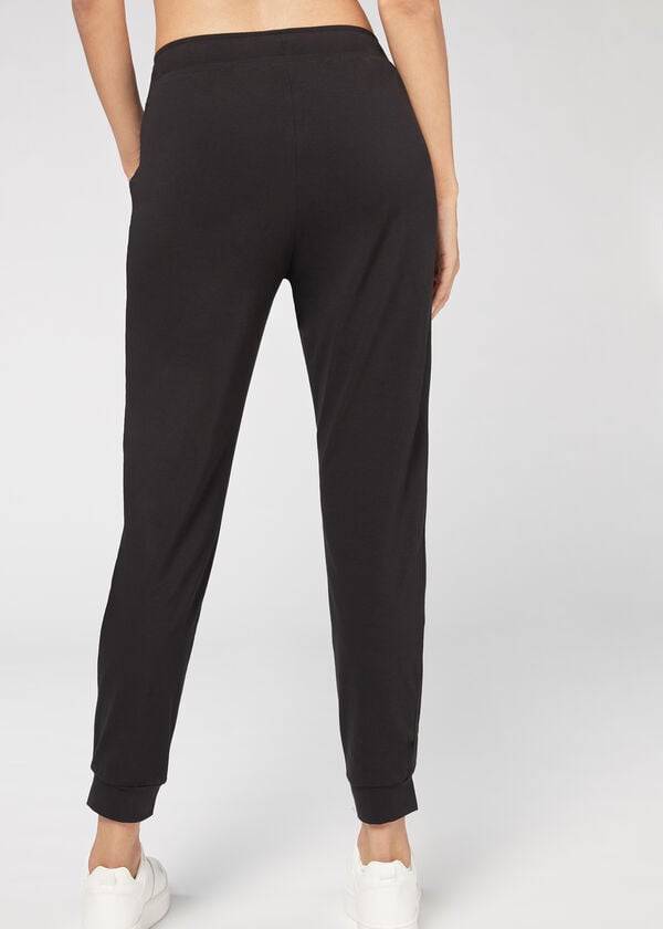 Calzedonia Jogger in Ultra Light Supima Bomulds Leggings Dame Sort | DK2662XF