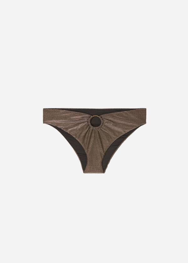 Calzedonia Lamé High Talje Hollywood Bikini Underdele Dame Sort | DK1487IS