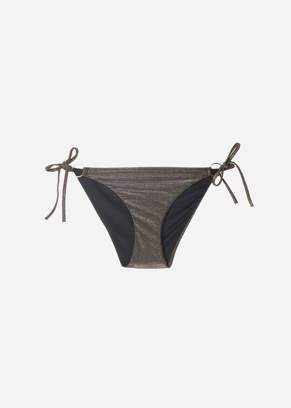 Calzedonia Lamé String Hollywood Bikini Underdele Dame Sort | DK1490AP