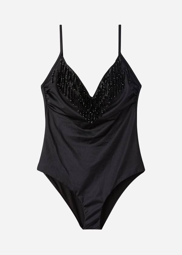 Calzedonia Lightly Polstret One Piece Taipei Badedragter Dame Sort | DK2154NB