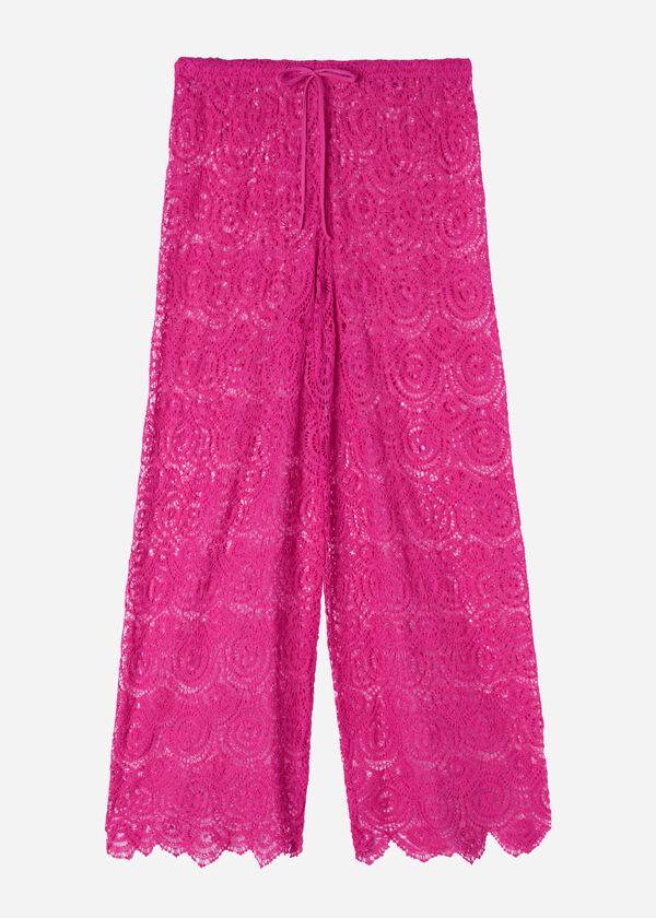 Calzedonia Long Crochet Pants Cover Ups Dame Lyserød | DK2134TV