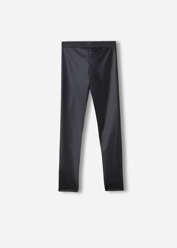 Calzedonia Læder Effect Leggings Børn Sort | DK3133EX