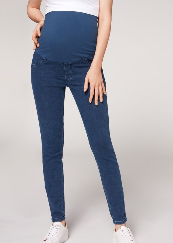 Calzedonia Maternity Jean Jeans Dame Blå | DK2605UT