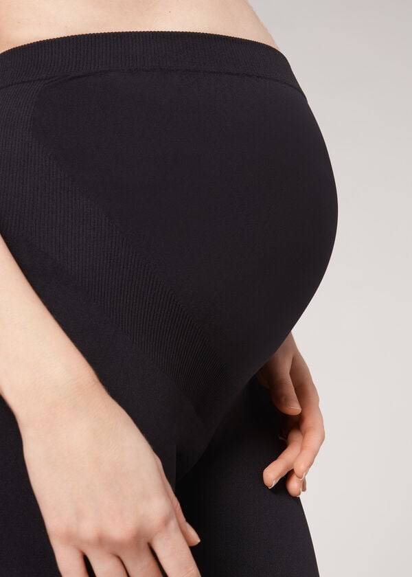 Calzedonia Maternity Opaque Footless Leggings Dame Sort | DK2750RW