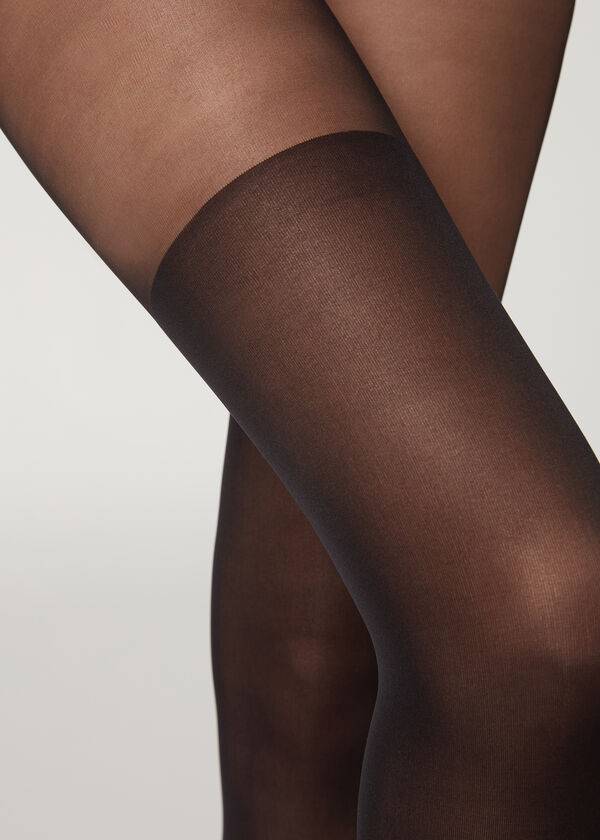 Calzedonia Over-The-Knee Sheer Tights Dame Sort | DK1225YU