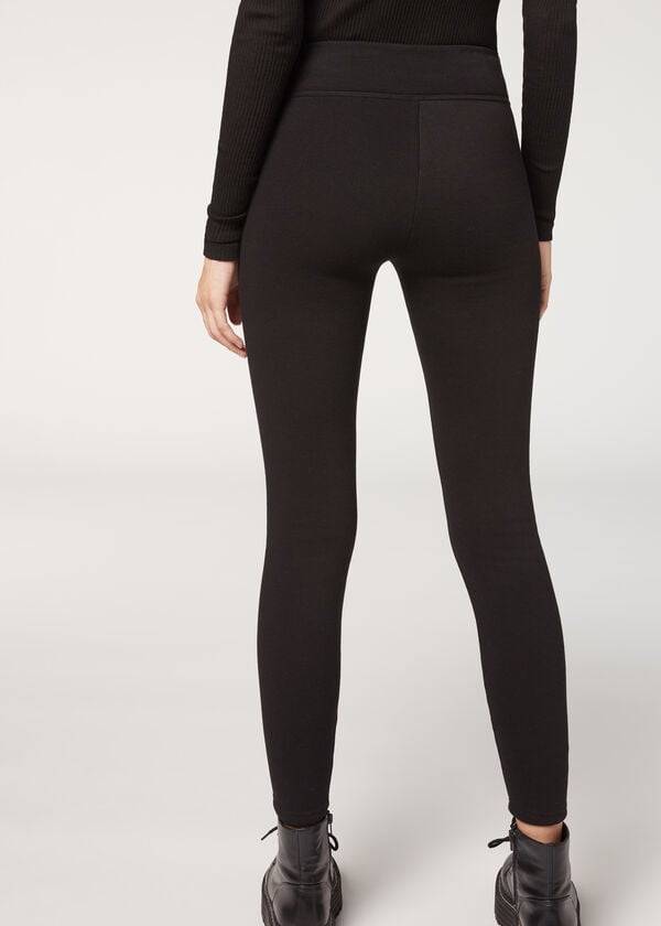 Calzedonia Plush Ultra Thermal Leggings Dame Sort | DK2672AP